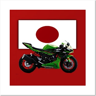 Japanese Ninja Kawasaki Motorcycle Posters and Art